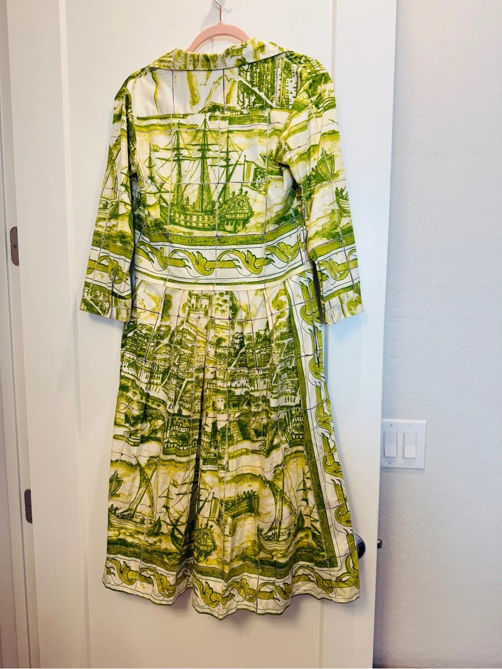 Samantha Sung Green and White Audrey Toile Midi Dress - Picture 2 of 3